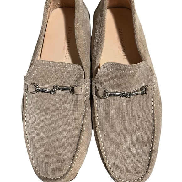 Men's Bruno Magli Beige Suede Slip-On Loafers with Metallic Detail Sz 9.5 - Picture 4 of 4